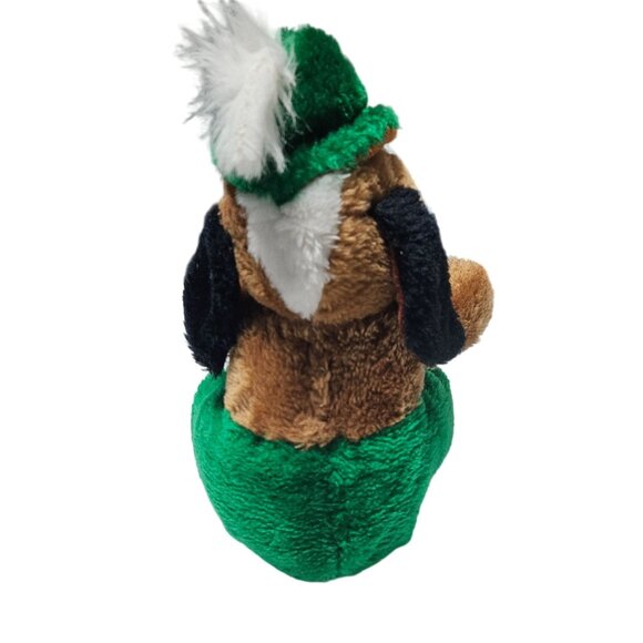 Vintage 80s Alpine King Oktoberfest German St Bernard 9 inch Stiff Plush Green - Picture 4 of 7
